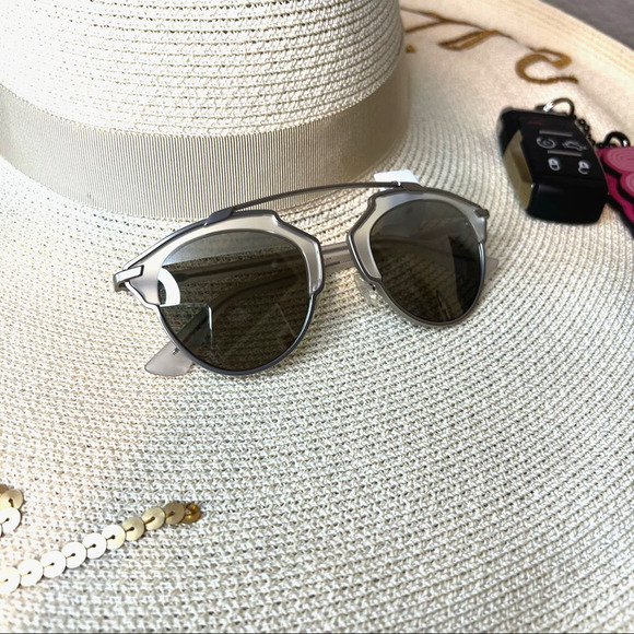 Dior Silver Sunglasses w/ Reflective Lenses & Frosted Frames, “So Real”, NIB!! - Picture 2 of 7